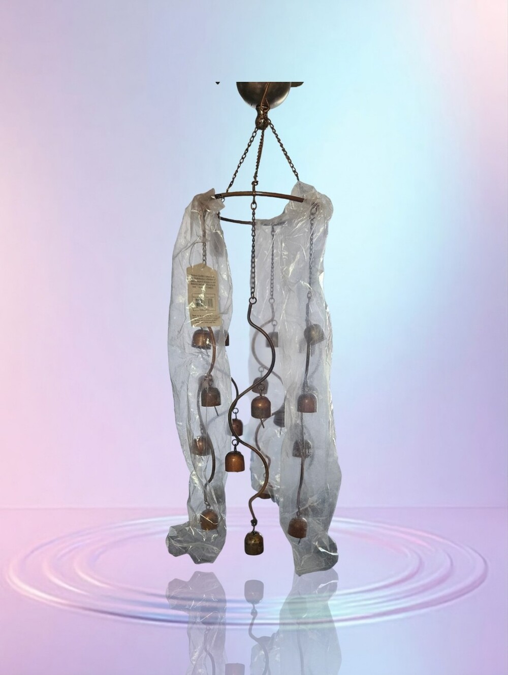 Bronze Hanging Wind Chime with Bells - Brown